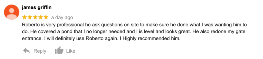 image of 5 star review for R&M land clearing and excavation services in austin and south texas Best building pads